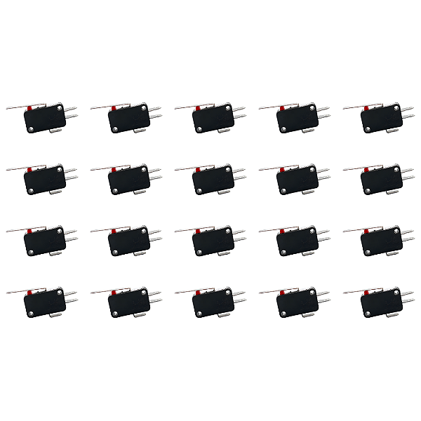 Kit 20 Chave Micro Switch Com Haste 27mm Fim De Curso