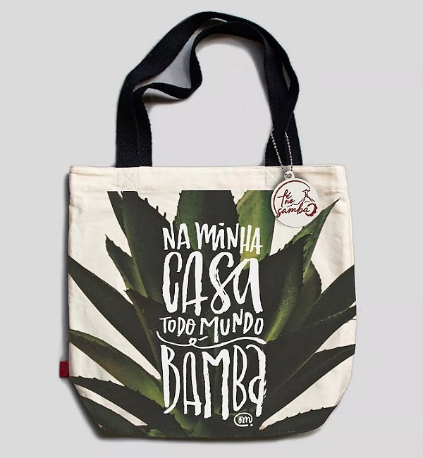 Ecobag Na Minha Casa Todo Mundo é Bamba com ziper