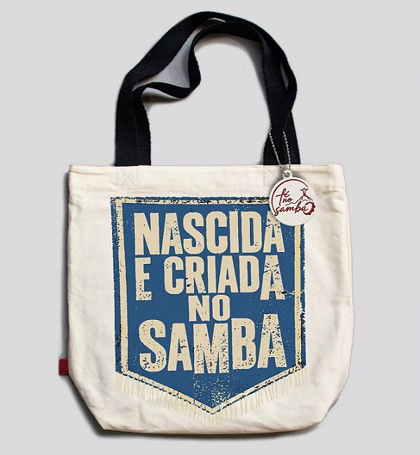 Ecobag Nascida e Criada No Samba Com Zíper