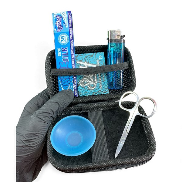 Kit Azul Case Pequena Sem Estampa