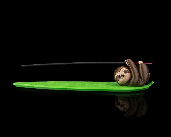 Incensário Bicho Preguiça Verde e Marrom