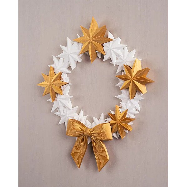 Guirlanda De Natal Estrelas - Decoração Festiva Branco