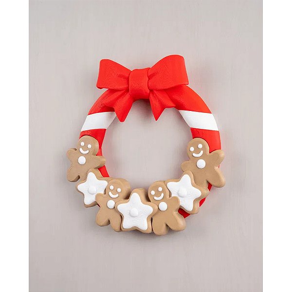 Guirlanda Biscoito De Gengibre Gingerbread- Decoração Natal Marrom-claro