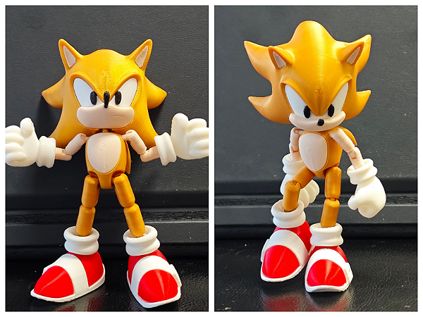 Figura Articulada Super Sonic Dourada 12,5cm