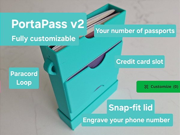 Porta Passaporte Personalizado com Tampa e Alça Viagem
