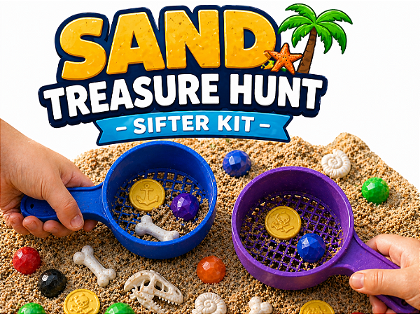 Kit Peneira de Areia para Caça ao Tesouro Infantil Brinquedo