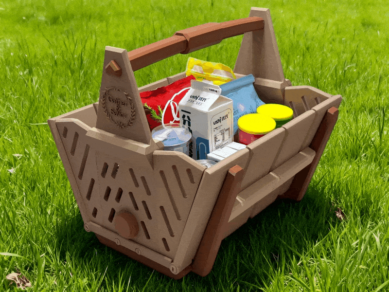 Transformable Vintage Portable Storage Basket · Folding Table - Multi-purpose Storage for Car Travel & Picnics