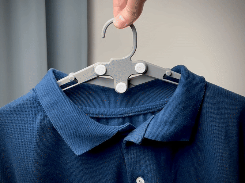 Self-Folding Clothes Hanger