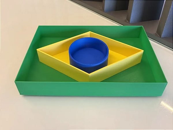 Petisqueira Bandeira do Brasil 3 Peças para Petiscos