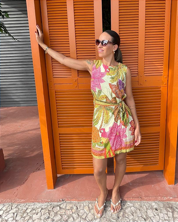 Vestido Regata / Estampa Tropical - M.A Clothes