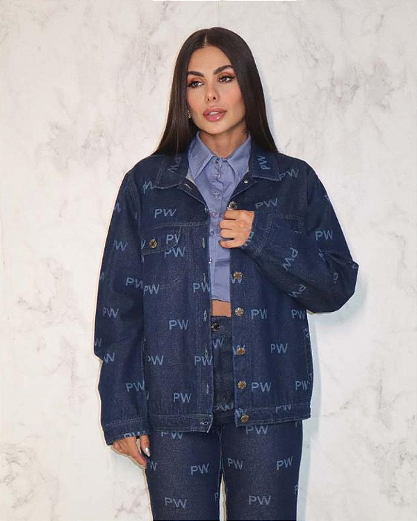 Jaqueta Jeans / Estampa PW / Over - Perfect Way