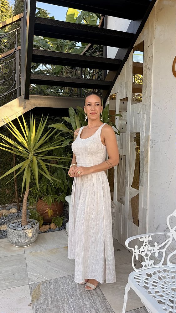 VESTIDO LONGUETE PREGAS-PERFECT WAY