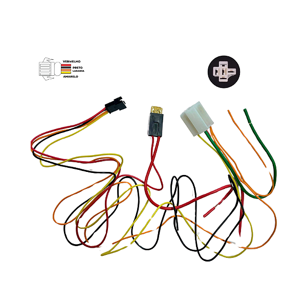 Chicote Padrão 4 Pinos com Soquete de Relé