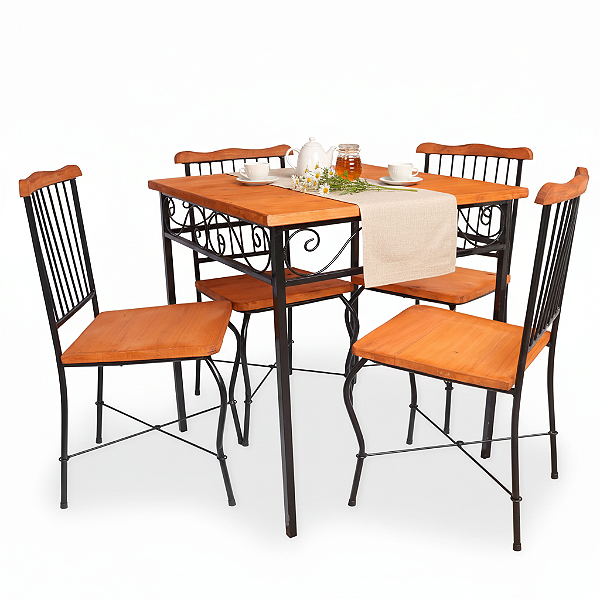 Jogo de mesa quadrada com 4 cadeiras Stillo