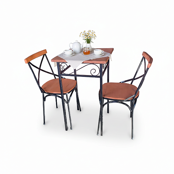 Jogo de mesa quadrada 50x50 com 2 cadeiras
