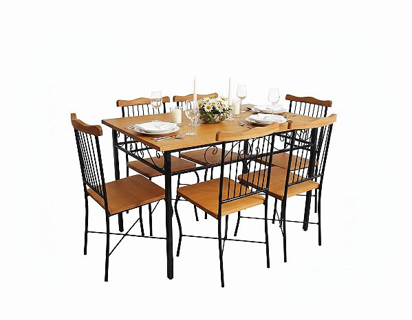 Jogo de mesa retangular com 6 cadeiras Stillo