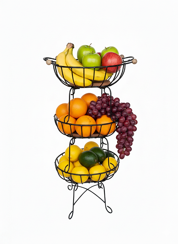 Fruteira rústica oval 3 Andares