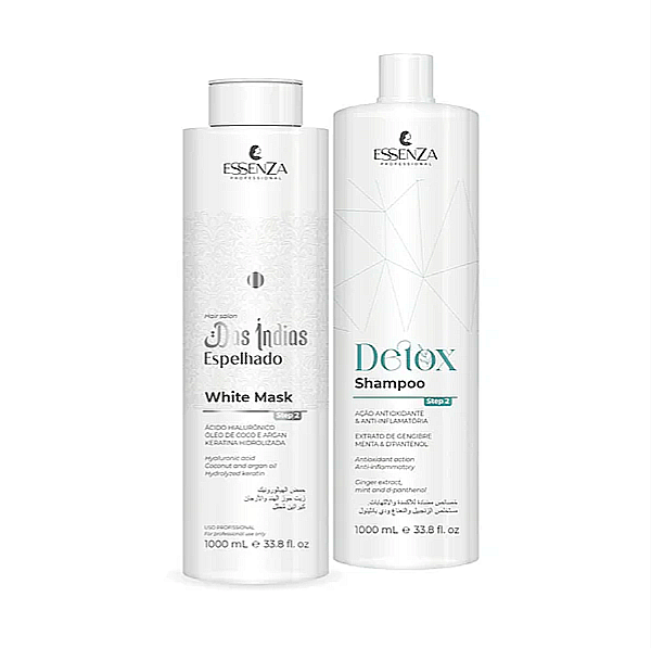 Essenza Kit Das Índias Espelhado White + Detox Shampoo - Nutrição e Brilho Intenso