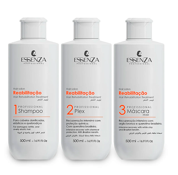 Reabilitação Capilar Hair Salon Essenza Professional 3 Passos
