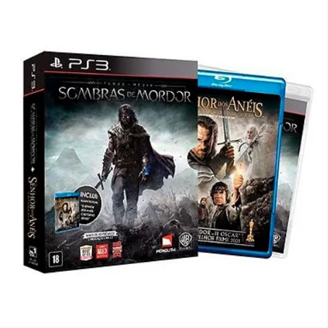 Terra-Média: Sombras de Mordor + Filme O Senhor Dos Anéis: O Retorno Do Rei - PS3 (usado)