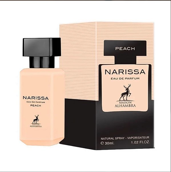Perfume árabe Narissa Peach (Ref. Olfativa Narciso Rodrigues Poudré) – Feminino – 30ml