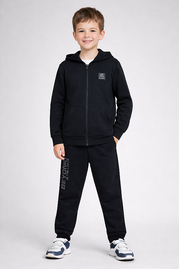 CONJUNTO INFANTIL LIVY INVERNO MOLETOM – PRETO