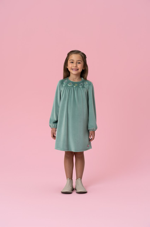VESTIDO INFANTIL MON SUCRÉ INVERNO FELPUDO