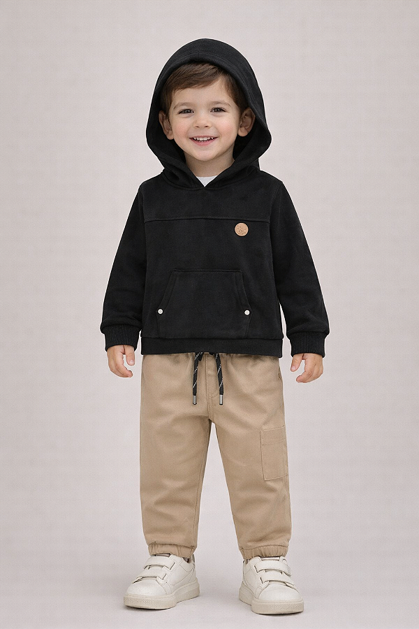 CONJUNTO LUC.BOO BLUSÃO EM SOFT PLUSH E CALÇA SKINNY EM SARJA ÔNIX – 89874