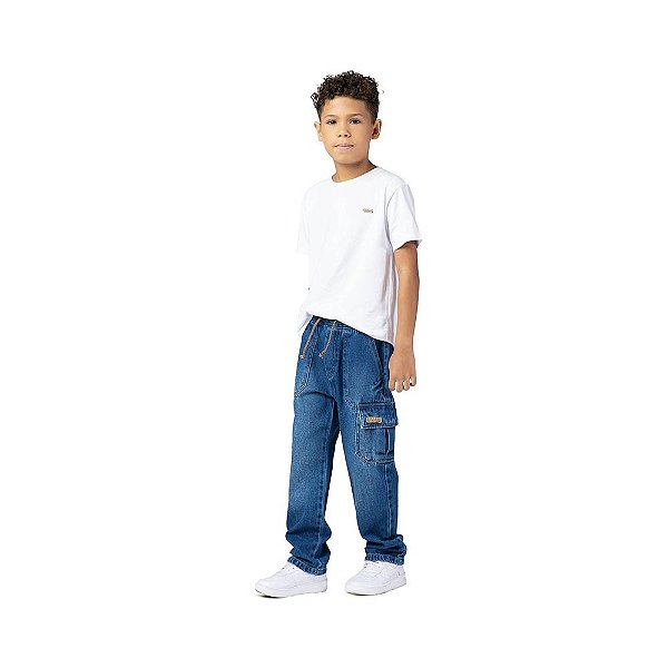 calça jogger cargo menino mania kids ref-3309 – jeans escuro