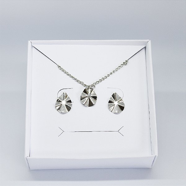 Conjunto Nerthus - Colar e Brinco em Aço Inox