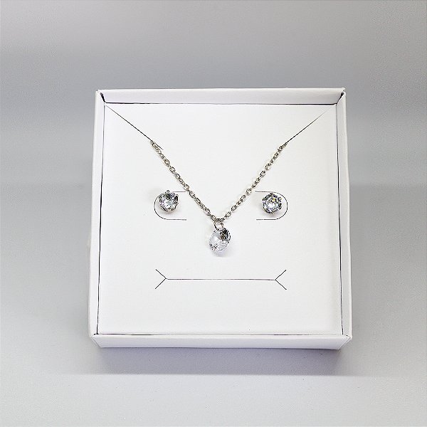 Conjunto Hera - Colar e Brinco em Aço Inox