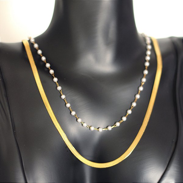 Colar Ushas em Aço Inox Dourado