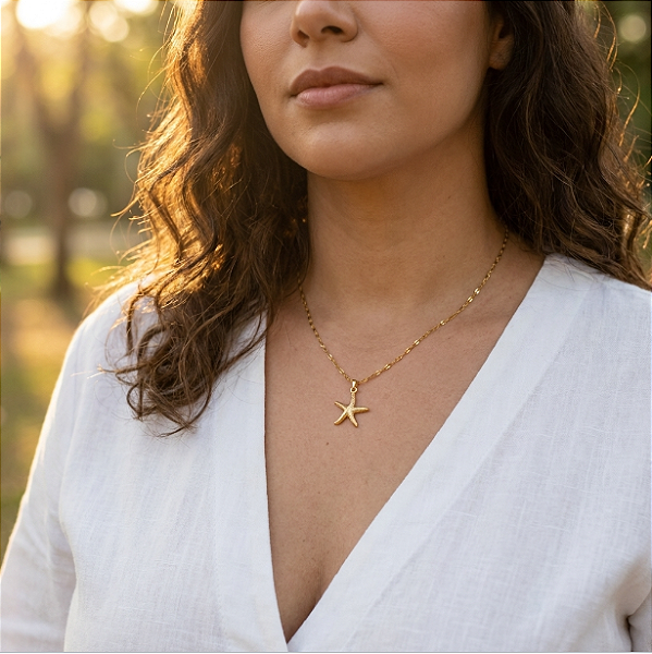 Colar Inari em Aço Inox Dourado