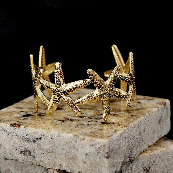 Bracelete Doris em Aço Inox com Banho Dourado