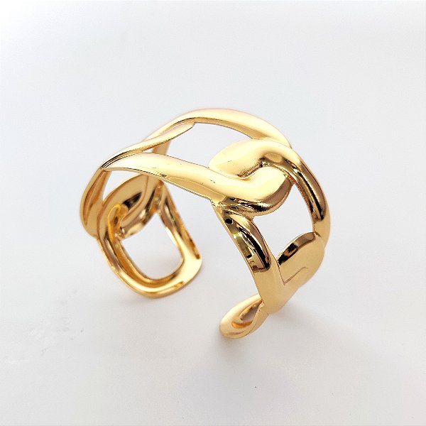 Bracelete Thalia em Aço Inox com Banho Dourado