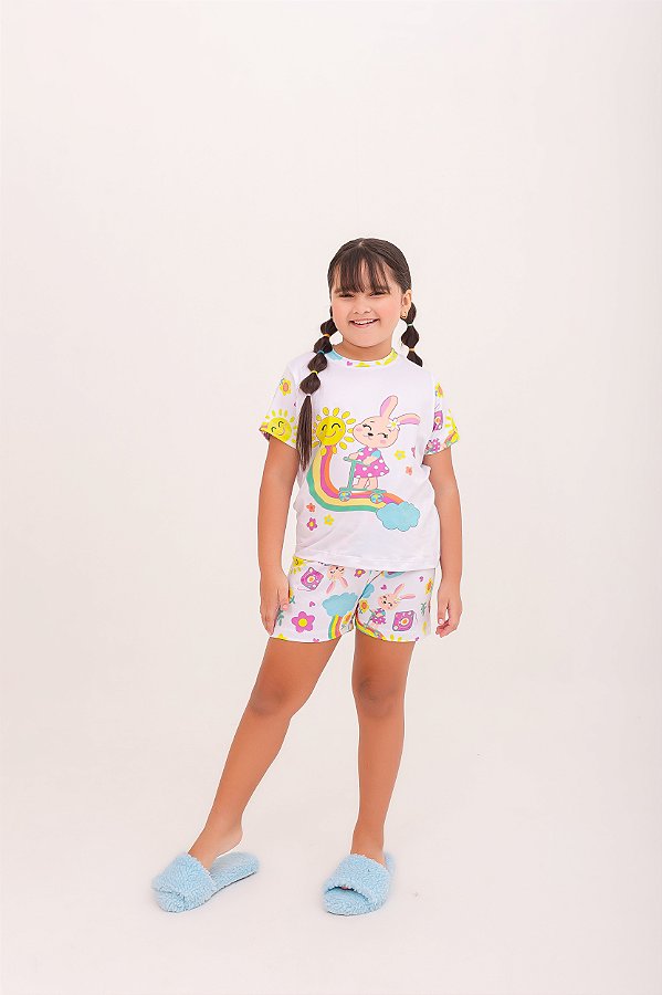 Pijama Curto Menina Coelhinha Aventureira