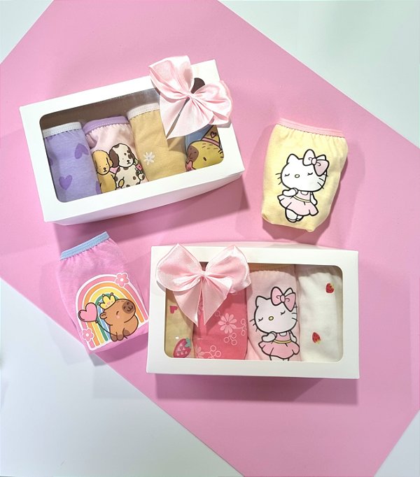 Kit com 4 Calcinhas Infantis em Algodão