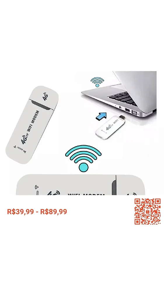 Mini Modem 4g Wifi Chip Lte Notebook Carro Usb Roteador Desbloqueado Zte + Adaptador Aceita Chip 5G