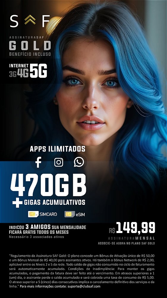 Saf Gold 470 GB +Apps Ilimitados