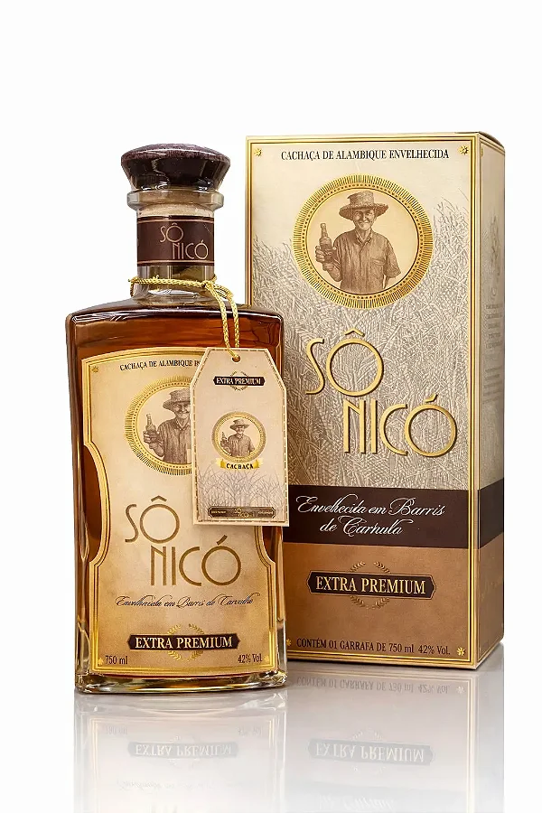 Cachaça Sô Nicó Extra Premium Carvalho Americano 4 anos — 750 ml