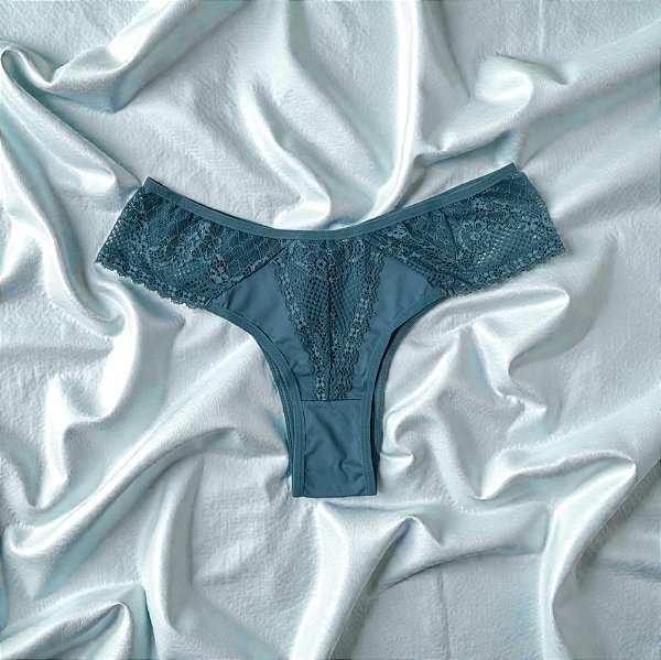 CALCINHA EM POLIAMIDA DETALHE EM RENDA NA FRENTE E LATERAL