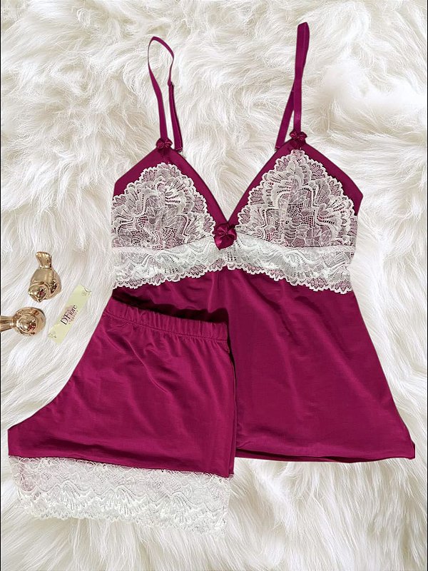 Baby Doll Joana em Liganete com Renda