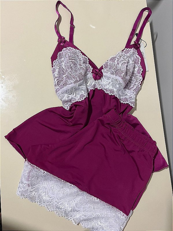 Baby Doll Joana em Liganete com Renda