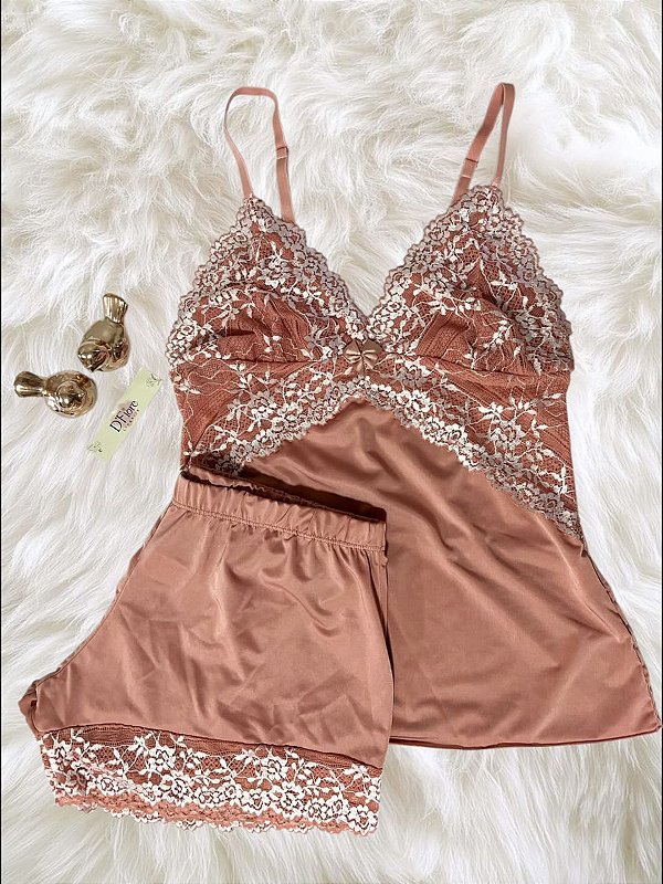 Baby Doll Ana em Liganete com Renda