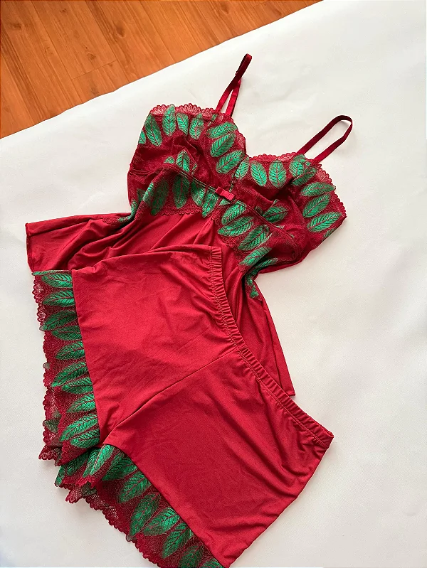 Baby Doll Jardim Secreto Vermelho