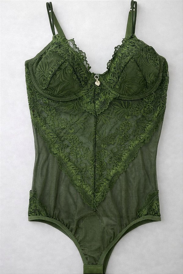 Body de Renda Verde