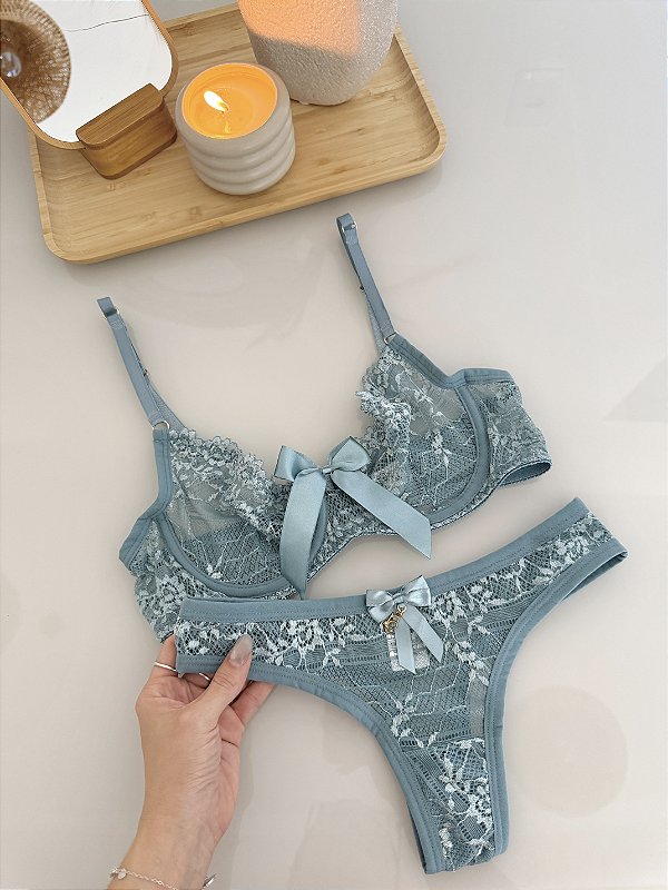 CONJUNTO DE LINGERIE VERDE SERENO