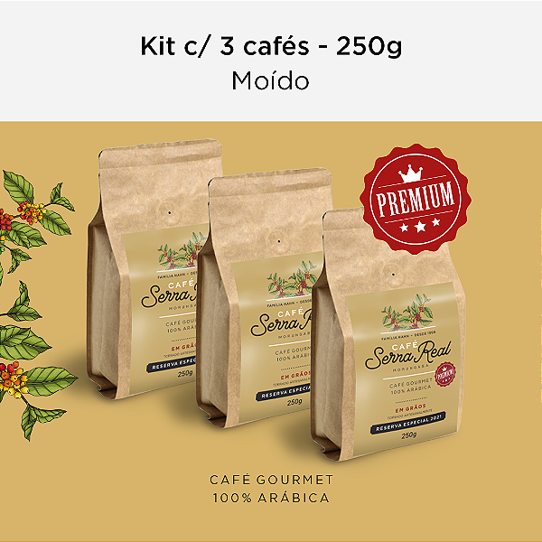 Kit c/3 Cafés - 250g - Moído