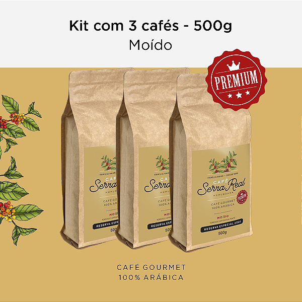 Kit c/3 Cafés - 500g - Moído
