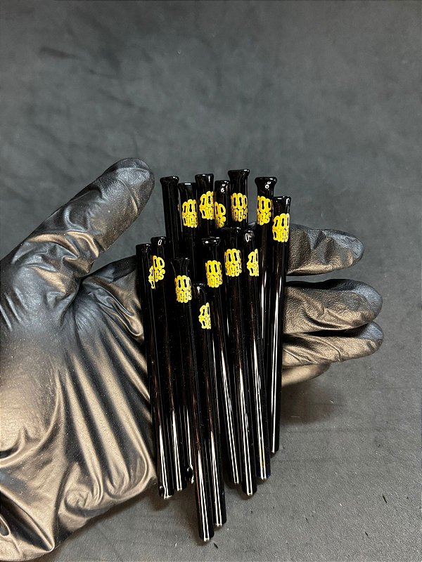 Piteira de vidro Full color preta XL 10CM X 6MM